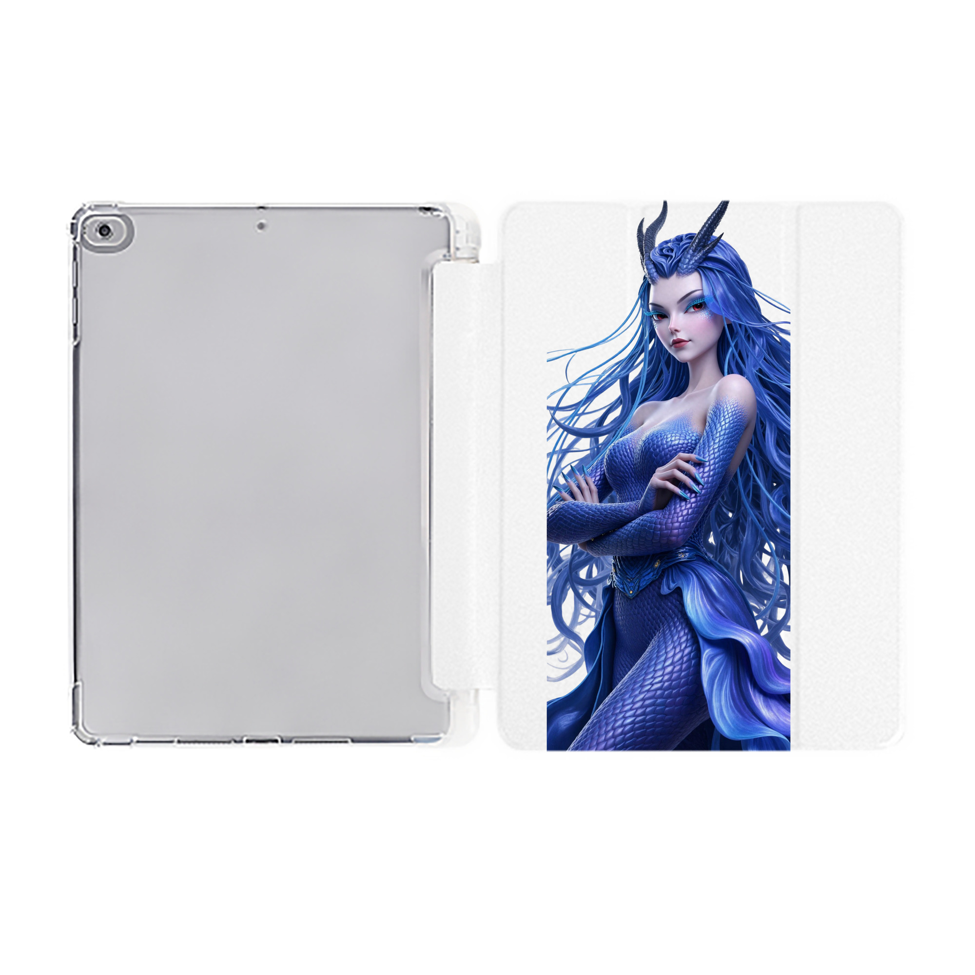 （画像用） Ne Zha 2 ナタ 魔童の大暴れ IPad ケース ペン収納付き 三つ折りスタンド PUレザー×シリコン 対応機種9.5/10.5/10.9インチ